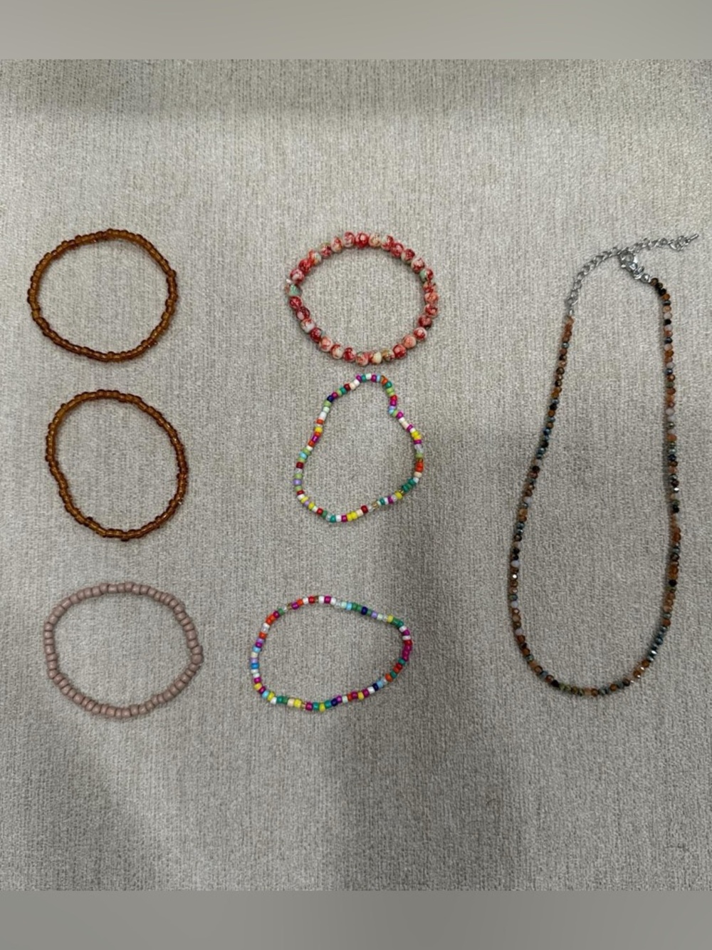 Assorted Beaded Women's Bracelet and Necklace Set - Multicolor